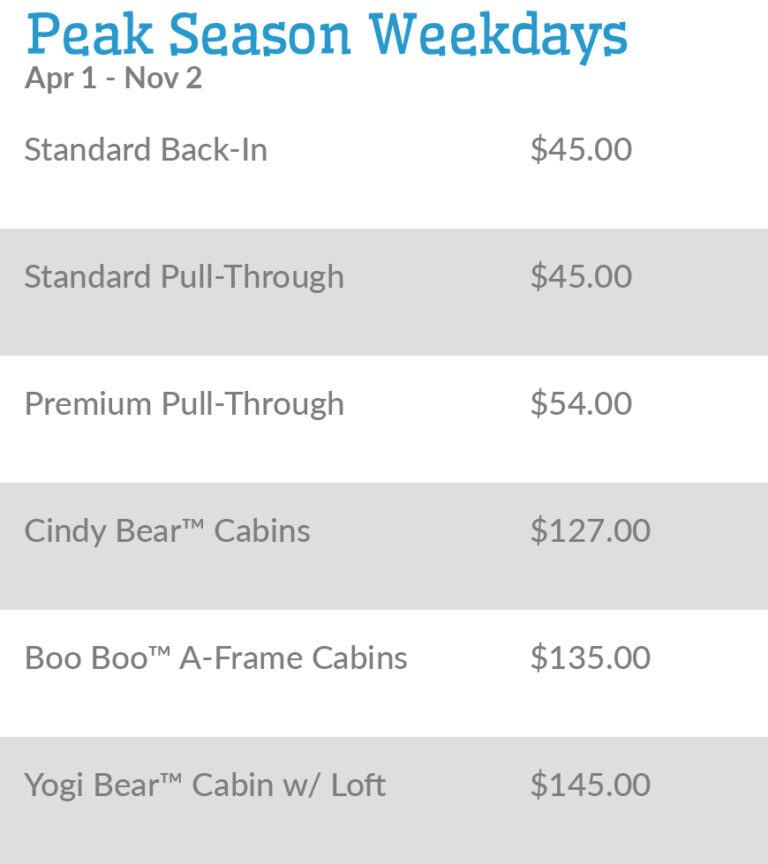 Yogi Bear Park Lake Charles La Yogi Bear’s Jellystone Park™ Camp-Resort Lake Charles | Rates